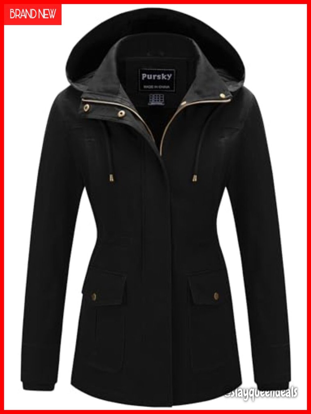 Women's Cotton Anorak Jacket Lightweight Military Safari Utility Coat